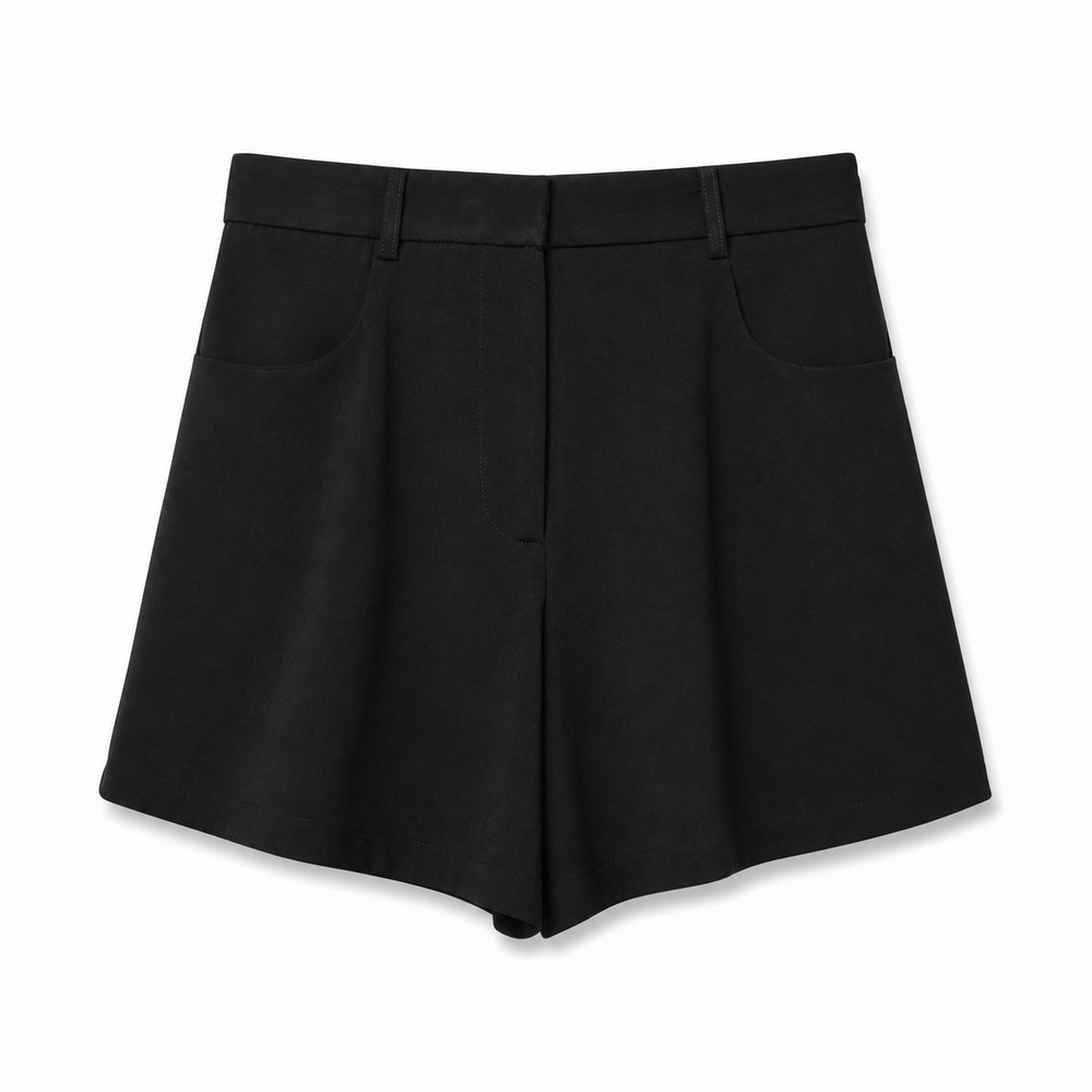 OGL Shorts Womens Size Medium Black High Waist Pockets Tencel Linen Blend NWT